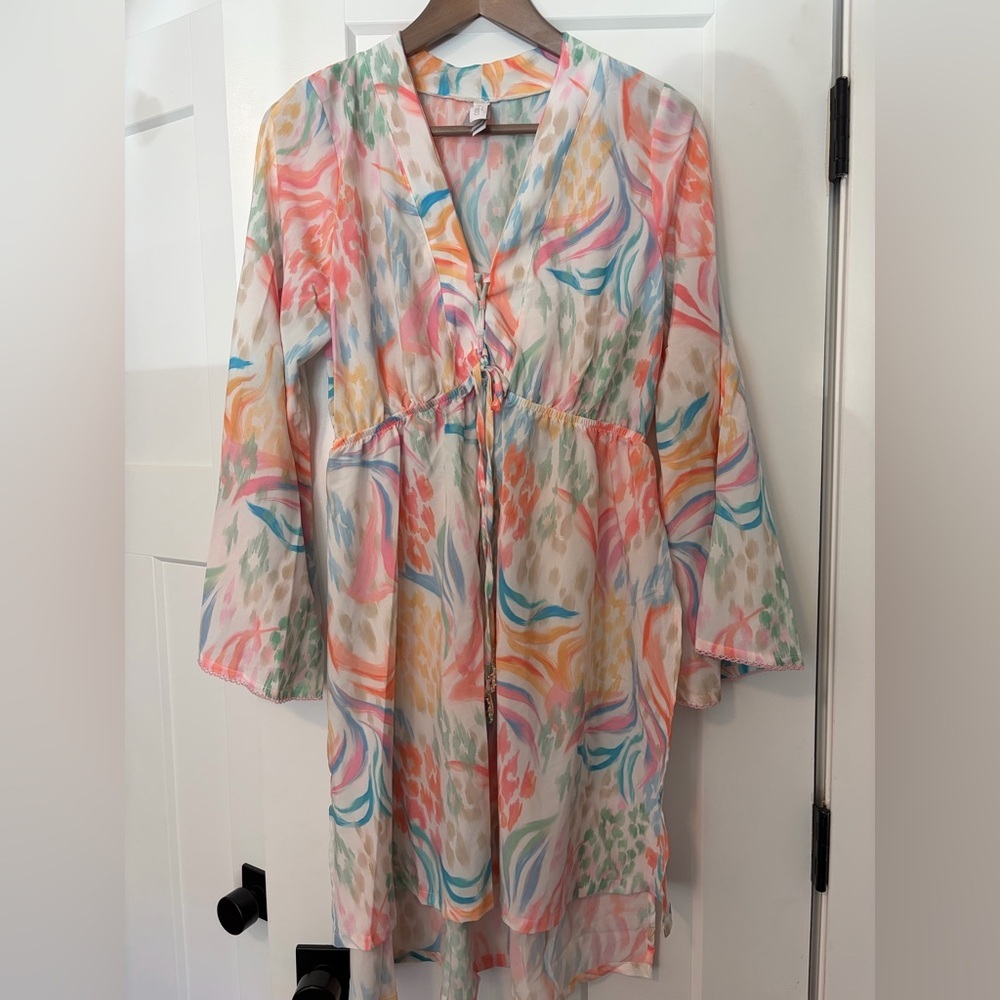 NWT Cosita Linda Sweet Sunset Tunic Dress Cover Up Medium Luxury Resortwear - Picture 4 of 6